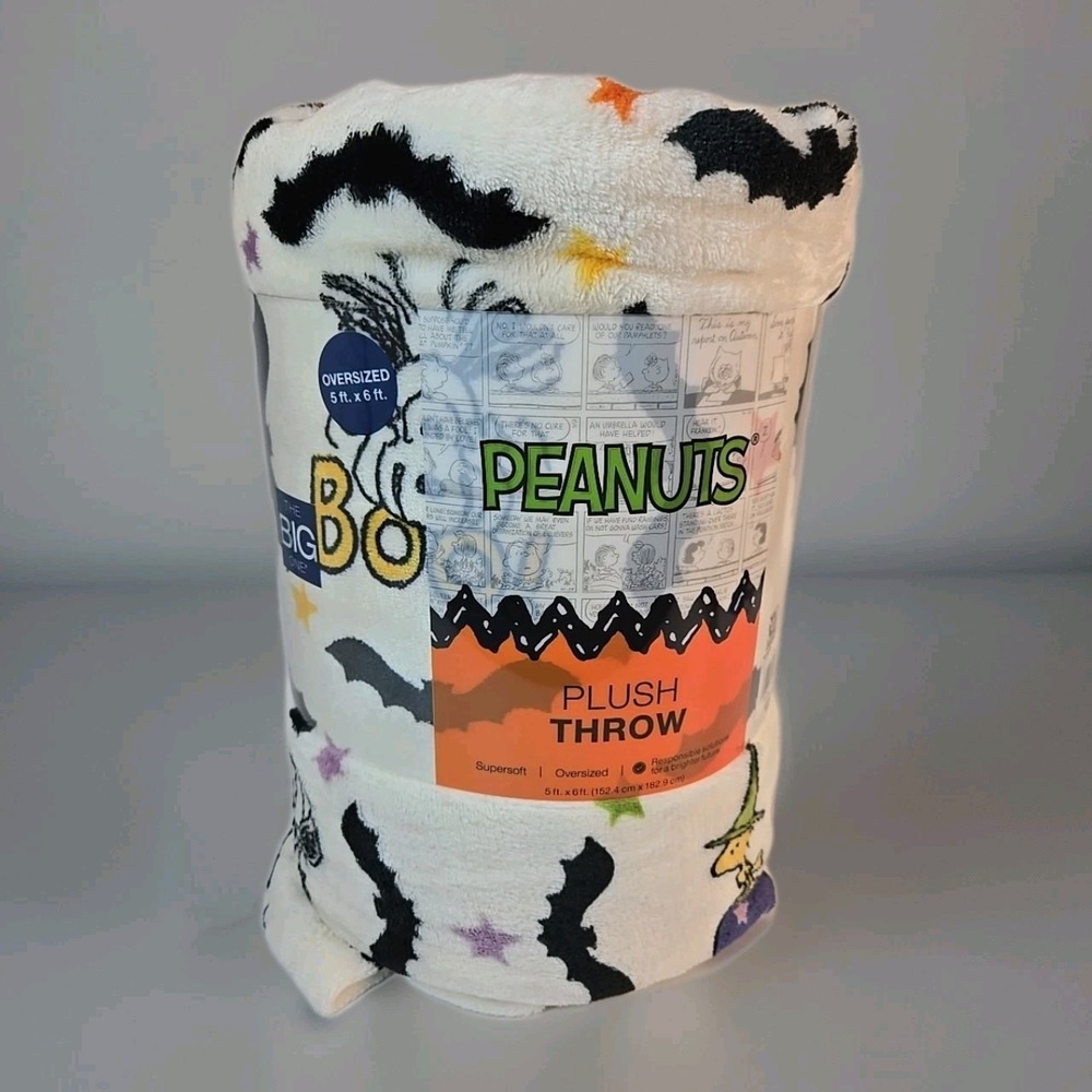 Peanuts Snoopy Halloween Plush Throw Blanket 5' x 6' Oversized - The Big One